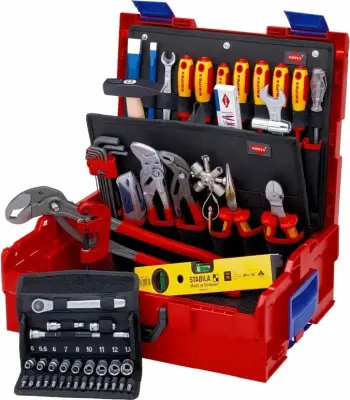 Kasë veglash Knipex 00 21 19 LB S, 52 vegla, e zezë/metalik/e kuqe/e verdhë
