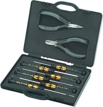 Set veglash Knipex 00 20 18, 8 copë, kasë e zezë