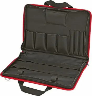 Çantë veglash Knipex 00 21 11, poliestër, 8 xhepa, zi e kuqe