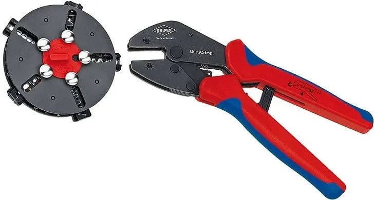 Knipex krimping tool 97 33 02, me 5 matrica ndërruese, blu e kuqe - 1
