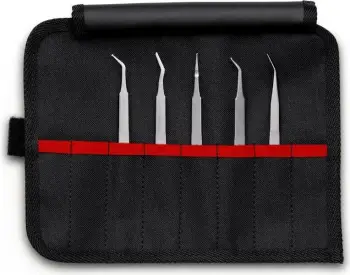 Set pincetash Knipex 92 00 03, 5 copë, çelik inoksi, e zezë