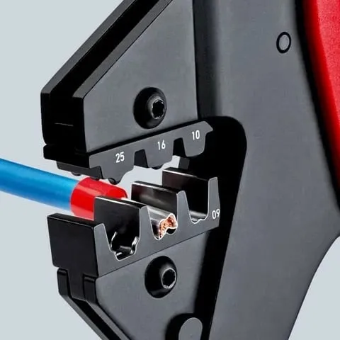Vegël presimi Knipex Crimp-Systemzange, 200mm, kuqe/blu - 3