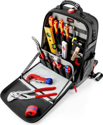 Çantë shpine veglash KNIPEX Modular X18 Plumbing 00 21 50 S, 17 pjesë, 530 mm, e zezë