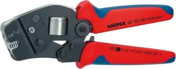 Mjet krimpimi Knipex 97 53 08, 190mm, çelik, doreza kaltër/kuqe