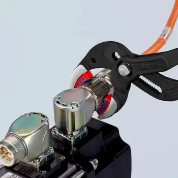Kapëse Knipex Siphon-und Connectorenzange, për tuba dhe lidhës, doreza të kuqe