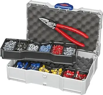 Set terminalesh Knipex Aderendhlsensortiment me kasë, ngjyrë e kuqe