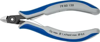 Darë diagonale precize për elektronikë Knipex, kokë e lustruar, doreza ergonomike, shumëngjyrëshe