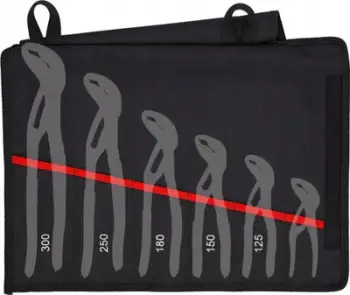 Çantë rrotulluese për çelësa Knipex Roll Up Pouch, 6 ndarje, poliestër, e zezë