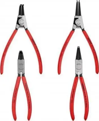 Set kapëse unazash sigurie Knipex, 4 copë, për unaza të brendshme dhe të jashtme