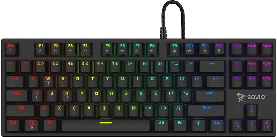 Tastierë lojërash Savio Tempest X2, Outemu Blue, e zezë - 1