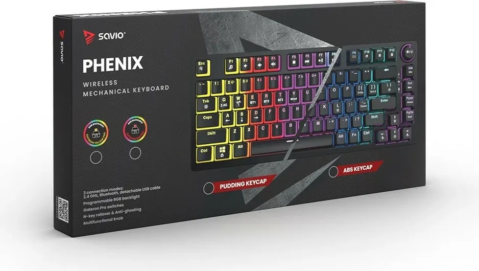 Tastierë mekanike Phenix YELLOW, wireless, e zezë - 5