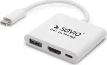 Docking station Savio AK-48 USB-C, i bardhë