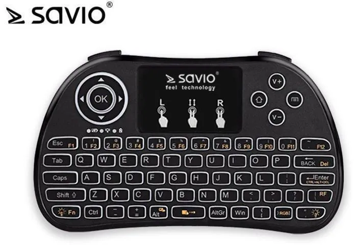 Tastierë Savio KW-02, wireless, US, e zezë - 2