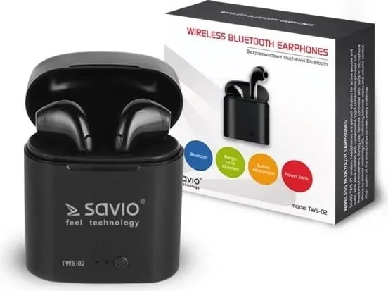 Dëgjuese Savio TWS-02, Wireless, të hirta - 3