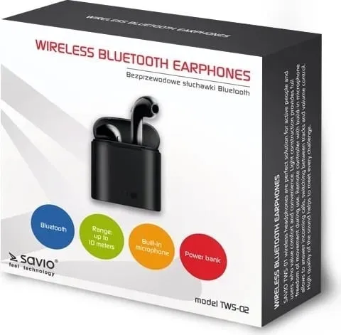 Dëgjuese Savio TWS-02, Wireless, të hirta - 4
