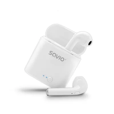 Dëgjuese Savio TWS-01, Wireless, të bardha - 3