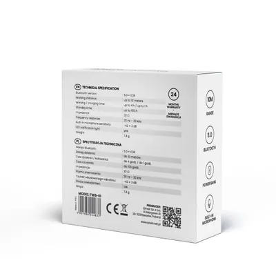 Dëgjuese Savio TWS-01, Wireless, të bardha - 7