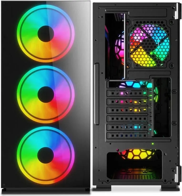 Kasë Savio Prime X1 ARGB Glass, e zezë - 12
