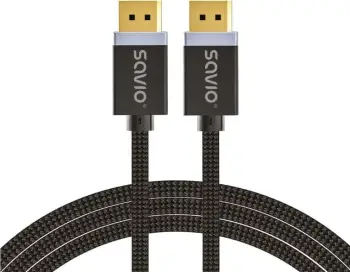 Kabllo DisplayPort Savio CL-165, 1m, 8K, e zezë