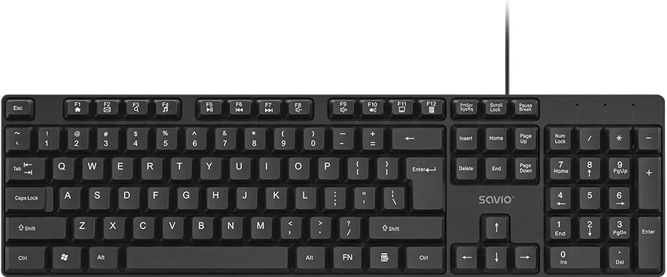 Tastierë SAVIO KB-01, full-size, USB, QWERTY, e zezë - 2