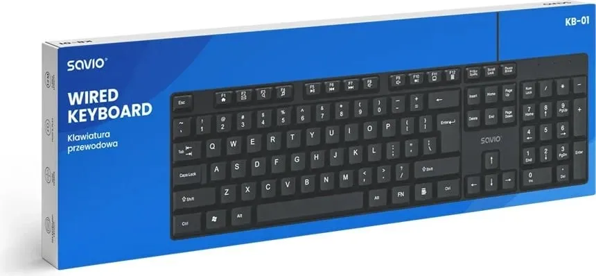 Tastierë SAVIO KB-01, full-size, USB, QWERTY, e zezë - 6