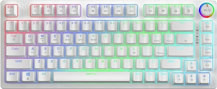 Tastierë gaming SAVIO Phenix White GAT RED, Bluetooth, QWERTY, RGB LED, e bardhë - 2