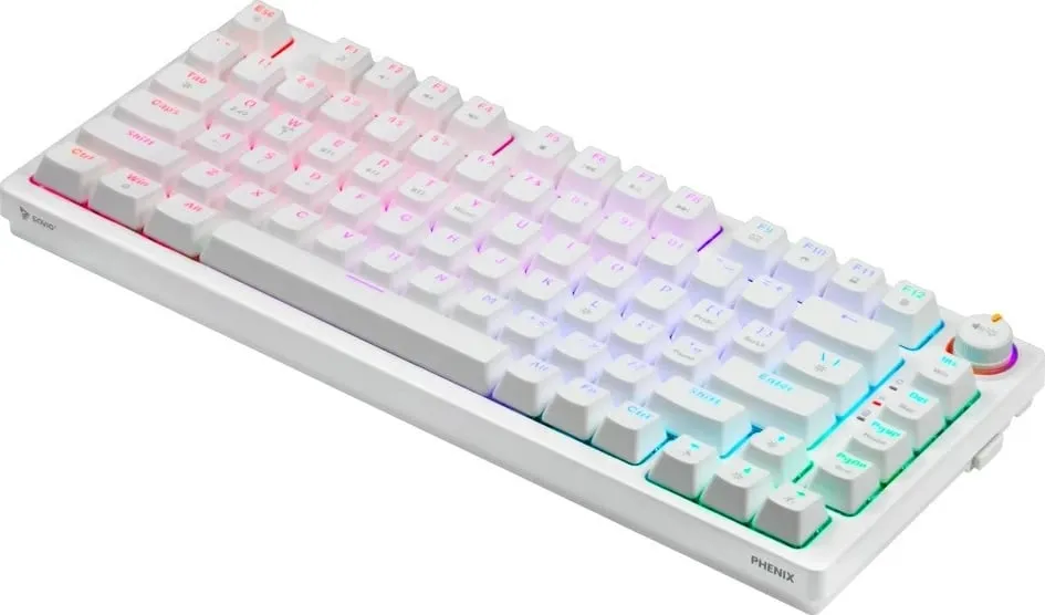 Tastierë gaming SAVIO Phenix White GAT RED, Bluetooth, QWERTY, RGB LED, e bardhë - 5