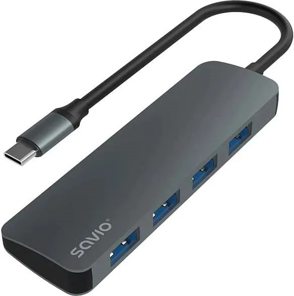 Hub Savio USB-C - 4 x USB-A, AK-54, hiri - 5