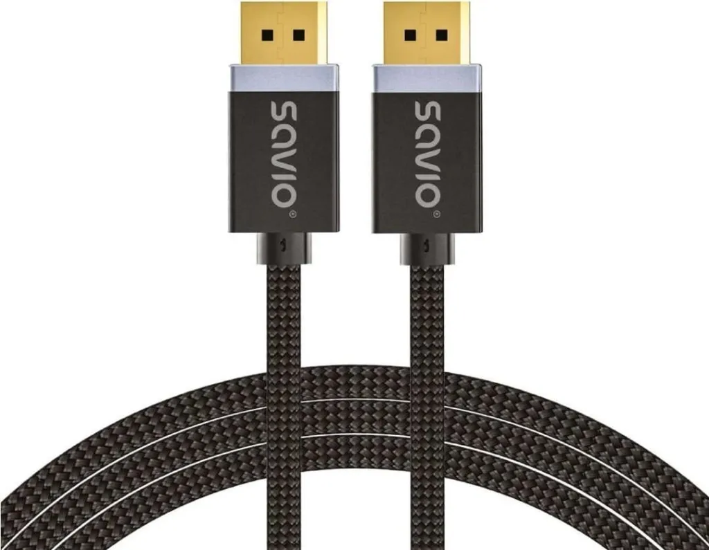 Kabllo DisplayPort Savio CL-166, 2m, 8K, e zezë - 1