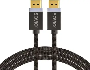 Kabllo DisplayPort Savio CL-166, 2m, 8K, e zezë