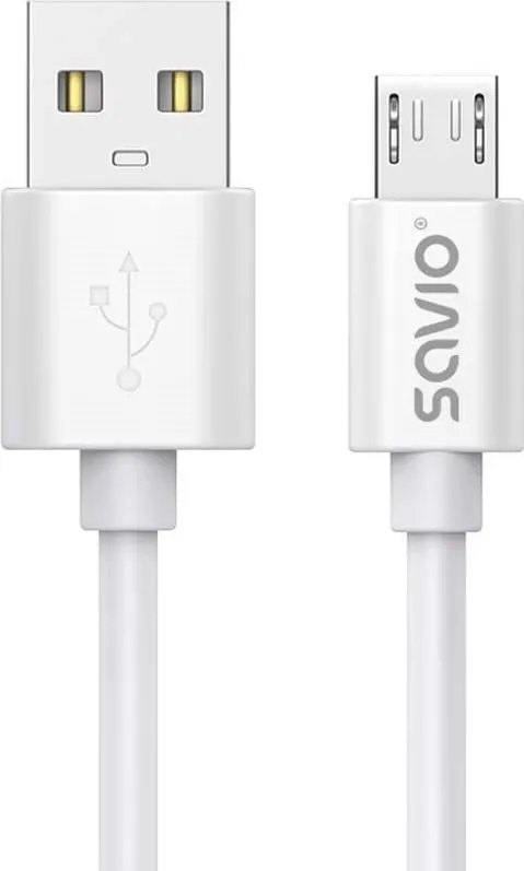 Kabllo Savio, USB A / Micro-USB, 3 m, e bardhë - 1