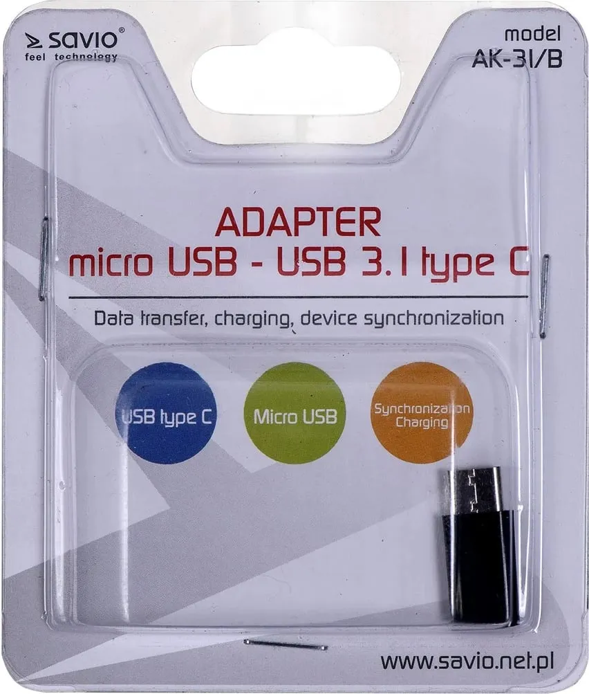 Përshtatës Savio AK-31/ B USB USB 3.1, i zi - 2