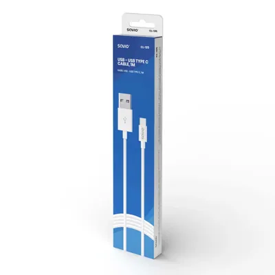 Kabllo Savio, USB A / USB C, 1 m, e bardhë - 3