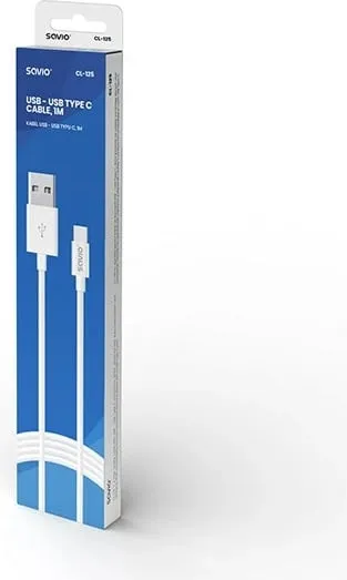 Kabllo Savio, USB A / USB C, 1 m, e bardhë - 2