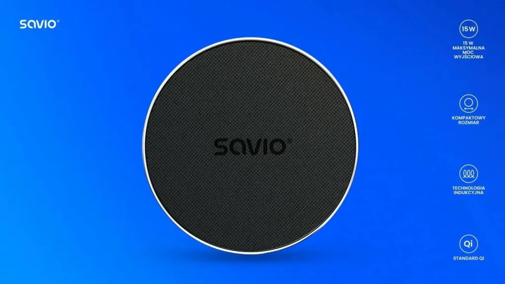 Karikues wireless Savio LA-08 Charger Qi, 15W, i zi - 7