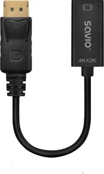Adapter DisplayPort në HDMI Savio SAVAK-62, 4K, i zi