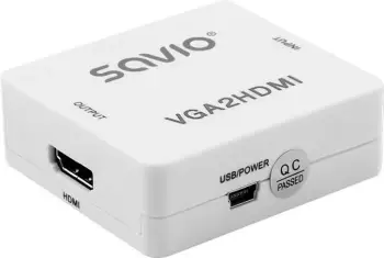 Përshtatës Savio HDMI në D-Sub (VGA), i bardhë