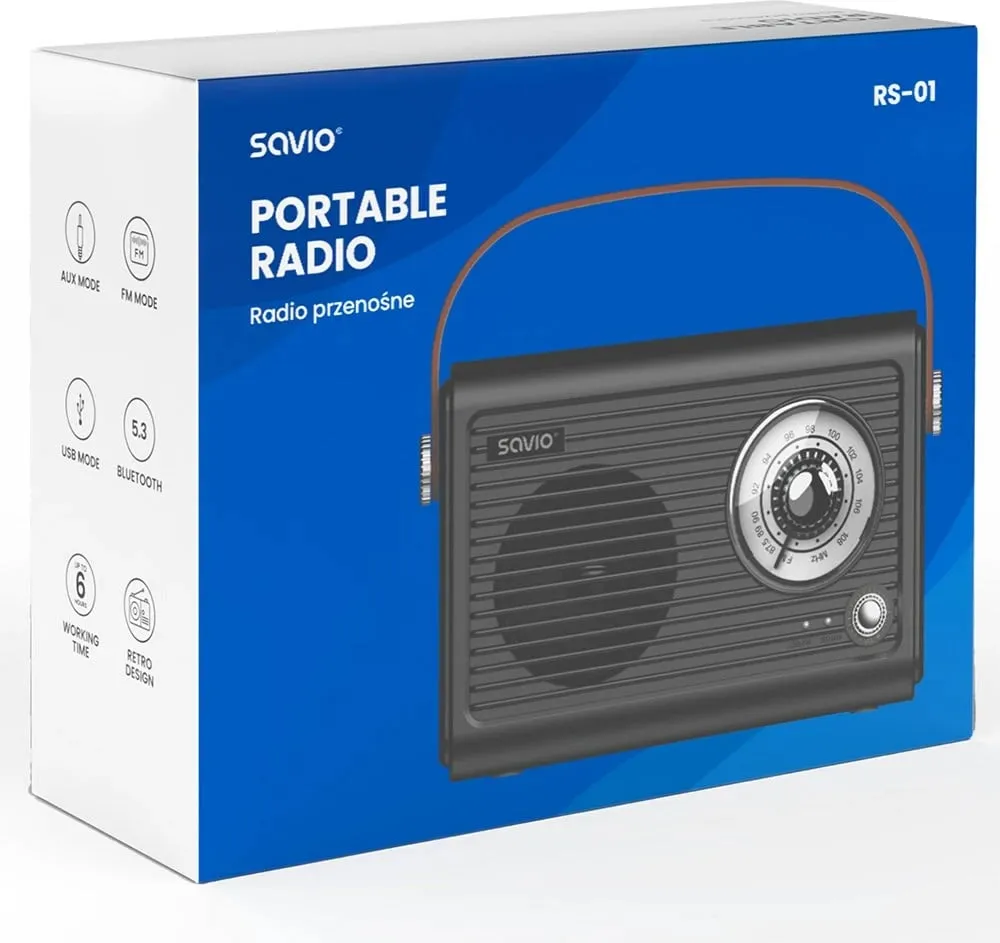 Radio portabile Savio RS-01, FM, USB, e zezë - 2