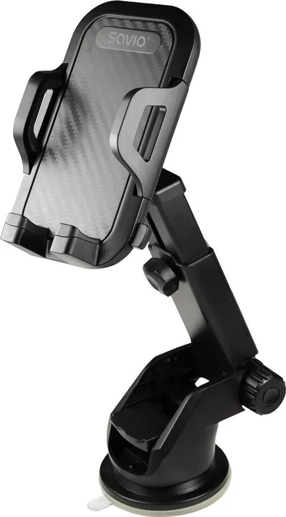 Mbajtës telefoni SAVIO CH-04 për xham veture, i zi - 2