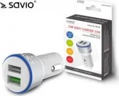 Karikues për veturë Savio SA-06, 2x USB-A, 3 A, i bardhë