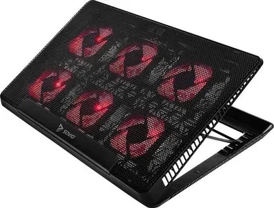 Bazë ftohëse për laptop Savio COS-01, 17.3", 6 ventilatorë LED, e zezë - 1