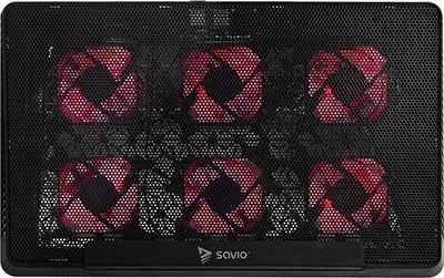 Bazë ftohëse për laptop Savio COS-01, 17.3", 6 ventilatorë LED, e zezë - 2