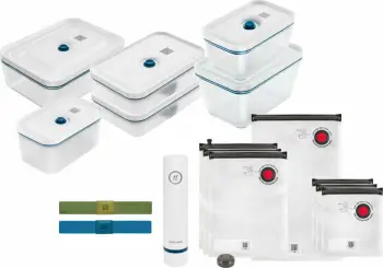 Set vakum ushqimi Zwilling 1100 ml, plastikë, 2 copë, ngjyrë kaltër/bardhë