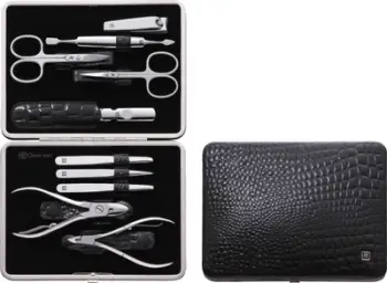 Set manikyri Zwilling Classic Inox, 10 pjesë, etui krokodili, i zi