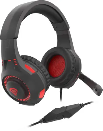 Kufje Genesis Radon 210, 7.1, 40mm, USB, të zeza/të kuqe