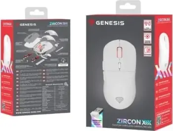 Maus Genesis Zircon XIII, Wireless dhe USB-C, 26000 DPI, i bardhë