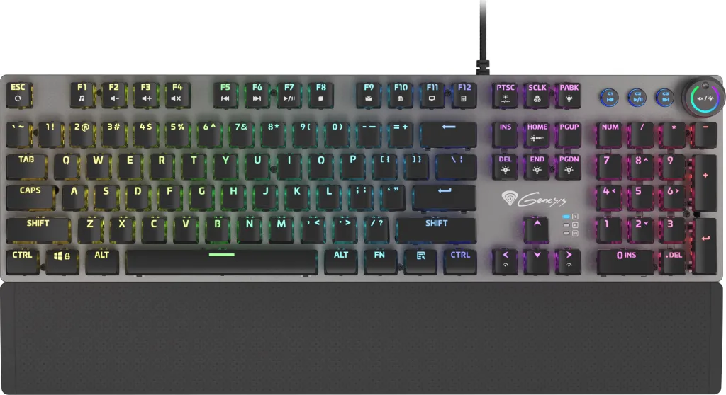 Tastierë Genesis Thor 400 RGB, Kailh Red, USB, e zezë - 1