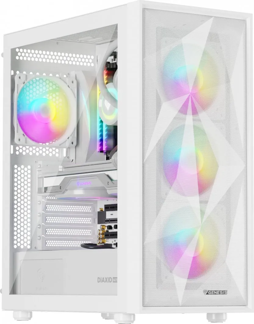 Kasë për PC Genesis DIAXID 605 ARGB, e bardhë - 1