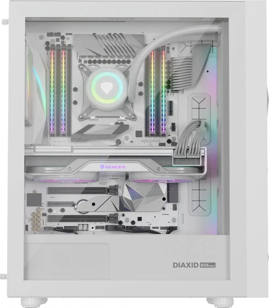 Kasë për PC Genesis DIAXID 605 ARGB, e bardhë - 14