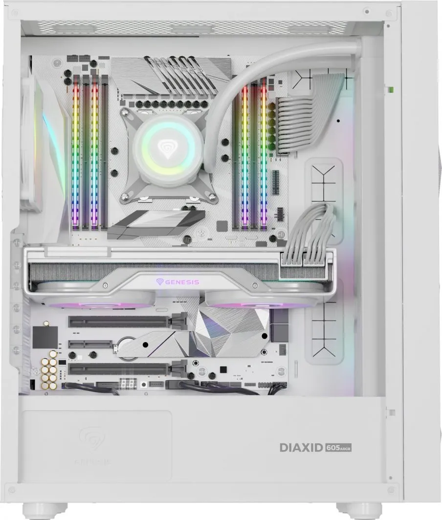 Kasë për PC Genesis DIAXID 605 ARGB, e bardhë - 15